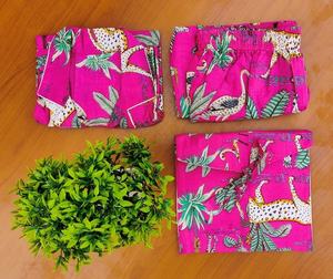 Nuevo Conjunto de pijama de verano hecho a mano para mujer, Túnica con estampado Floral suave de algodón 100%, Pantalones estampados hasta el tobillo cómodos - Product Image 1