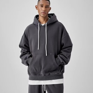 Vêtements de sport en gros, sweats à capuche décontractés à coupe ample, logo personnalisé, 100% coton, 400 g/m², épais et lourds - Product Image 5