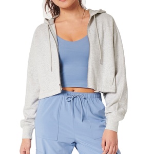 Best Selling Sexy Long <b>Sleeve</b> Crop Top Hoodie Casual <b>Short</b> <b>Sweatshirts</b> Pullover Women Winter Hooded Cropped Hoodies casual - Product Image 2