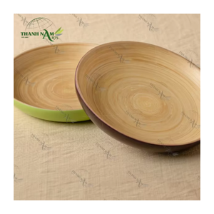 Assiette de service minimaliste en bambou biodégradable et écologique, durable, faite à la main, 20 cm, gravée au laser, modèle 2025, la plus vendue - Product Image 6