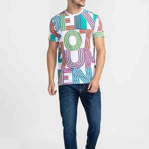 T-shirt d'été pour homme à manches courtes 100 % coton, col rond, couleur unie simple, coupe ample, haut de base - Product Image 2