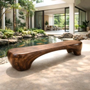 Modern Sculptural Bench Modern Curved Bench Sculptural Furniture With Curved Design For Living Room - Product Image 2