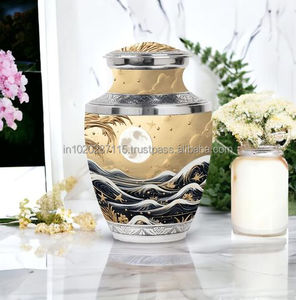 Urnes de crémation en aluminium fabriquées à la main solides pour cendres humaines avec des finitions lisses idéales pour le placement de niche et à la maison - Product Image 2
