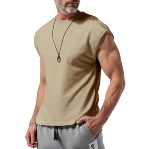 Camiseta sin mangas de algodón para hombre, estilo urbano, oversize, cuello redondo, tipo muscle vest, informal, transpirable, para gimnasio, uso diario, lisa - Product Image 5