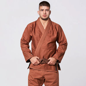 Kimono de BJJ Marrón de 450 g/m², Ropa de Artes Marciales para Adultos, Estilo Liso Teñido, Duradero - Product Image 1