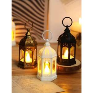 Mini lanternes dorées décoratives, porte-bougie en métal marocain pour l'Aïd, le Ramadan, les centres de table de mariage, lanternes en métal pour la décoration - Product Image 2