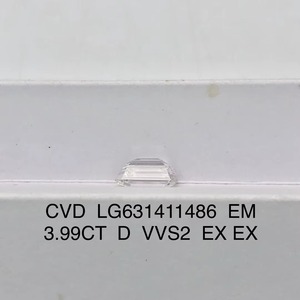 Diamants de laboratoire de luxe Bes, taille émeraude, CVD, diamant non monté, 3,99 carats, D VVS2, certifié IGI pour bijoux - Product Image 3