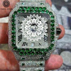 Montre de luxe Charm_Jewells en acier inoxydable, boîtier rond de 36 mm, quartz analogique, lunette sertie de diamants, mode féminine - Product Image 1