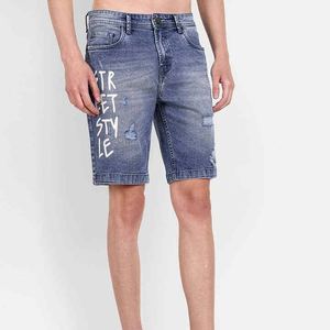 Shorts en jean déchirés et délavés pour homme – Collection été – Multi-poches cargo – Coupe ample – Idéal plage – Coton - Product Image 2