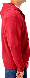Red Men's Full <b>Zip</b> Hooded Sweatshirt Plain Fleece Layer With Drawcord Hood Ribbed Cuffs And <b>Pockets</b> Active Wear <b>Hoodies</b> - Product Image 2