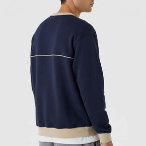 Sudadera Moderna para Hombre con Rayas en el Hombro, Diseño Nuevo, Cuello Redondo, Algodón Grueso, Cálida, Manga Larga - Product Image 3
