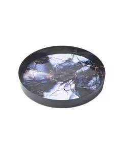 <b>Rectangle</b> Black Marble Design Wood Serving Tray Decorative <b>Coffee</b> <b>Table</b> Tray Modern Display Platter Dishwasher Safe Home Decor - Product Image 1