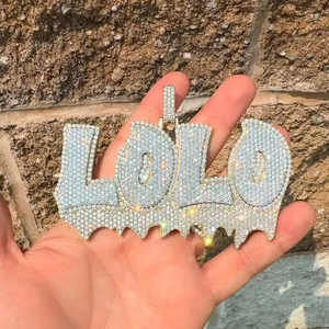 Pendentif Lettre Initiale Personnalisée en Argent Sterling 925 Moissanite Iced Out pour Hommes, Bijou Bling Hip Hop Rapper - Product Image 1
