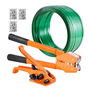 Kit di Imballaggio Professionale con Nastro PET da 300m, 300 Sigilli Metallici e Strumento Manuale per Sigillatura Pallet - Product Image 1