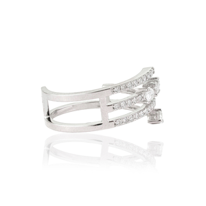 Anillo de Diamantes Naturales al 100% en Oro Blanco K14 de Diseño Moderno y Lujoso, Anillo de Compromiso Único para Novia, Fabricante de Joyería - Product Image 5