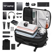 Sac à dos de voyage extensible à compression sous vide avec pompe à air automatique à un clic, étanche, double ports USB, vente en gros pour les voyages en plein air