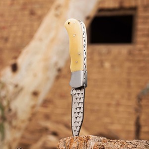 Custom Handmade Industrial/DIY Grade Utility Pocket Folding <b>Knife</b> 7.5 Inch Stainless Steel <b>Bone</b> <b>Handle</b> Straight Clip OEM - Product Image 6