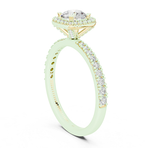 Bague de fiançailles en or blanc 14 carats avec diamant rond cultivé en laboratoire pour femmes |   Nouveau diamant cultivé - Product Image 3