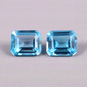 Naturel pour la topaze bleue à facettes en forme d'octogone pierre précieuse en vrac IGI certifié pour la fabrication de bagues 13*18mm - Product Image 1