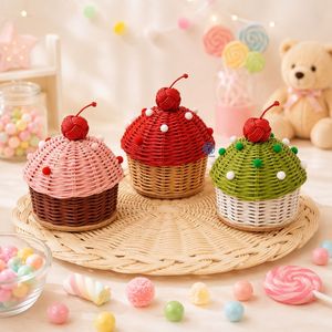 Sustainable Natural Rattan Cupcake Candy <b>Gift</b> Box For Kids Ramadan <b>Eid</b> Treat Basket Handmade Party Favor Wholesale Manufacturer - Product Image 1