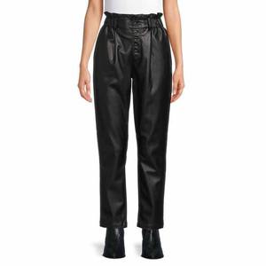 Pantalones de Mujer con Aspecto de Cuero Negro, Cintura Alta, Ajustados, Estilo Skinny, Levanta Glúteos - Product Image 4
