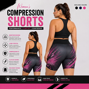 Shorts de Compresión de Cintura Alta Elástica para Mujer, Tallas Grandes, Estampados, Transpirables, Ecológicos, para Yoga - Product Image 5