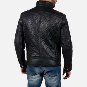 Fashion Vintage Motorcycle Genuine Leather Oversized Regular Fit Breathable <b>Waterproof</b> <b>Warm</b> Black Studded <b>Jacket</b> for Men - Product Image 5