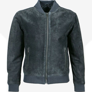 Blouson Bomber Homme Coupe-Vent en Cuir PU Effet Peau de Mouton Col Montant Zippé Coupe Droite Vêtement d'Extérieur Automne - Product Image 1
