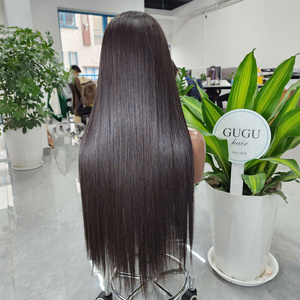 Peluca de Cabello Humano Virgen Europeo Liso Natural de 24-26 Pulgadas, con Cierre de Encaje HD 4x4 5x5 de Doble Trama a Máquina, Transparente para Mujeres Negras - Product Image 4