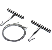 Scie à fil Gigli GOLDEN Dehorners, ensemble de 3 pièces, acier inoxydable, 30 m de fil, poignée à 2 crochets, outil vétérinaire pour animaux d'élevage
