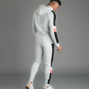 ชุดวอร์มผ้าโพลีเอสเตอร์ไซส์พิเศษของผู้ชายชุดแบบสวมหัวขนาดพิเศษปักแบบกำหนดเองชุดผ้า100% น้ำหนักเบาฤดูร้อนผ้าโพลีเอสเตอร์สีขาวและสีฟ้า - Product Image 5