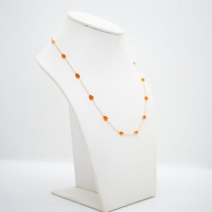 Natural <b>Opal</b> Station <b>Necklace</b> in Solid 18K Yellow Gold Pear-Cut Bezel Set Iridescent Gemstone Chain – Luxury October Birthstone - Product Image 5