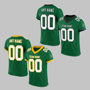 OEM vente en gros nouveau design sublimé maillot de football américain équipe personnalisée unisexe chemises d'uniforme d'entraînement 100% polyester col en V - Product Image 1