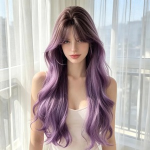 Peluca de Pelo Largo Rizado con Reflejos Arcoíris de Calidad Premium para Fiestas, Cosplay y Actuaciones Escénicas Disponible para la Venta - Product Image 3