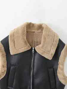 Chaleco Corto Reversible Personalizado al por Mayor, Chaleco Retro con Solapa, Sin Mangas, con Cierre, Ropa Exterior para Hombre, Chaleco Elegante - Product Image 3