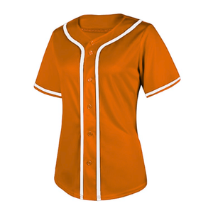 Camiseta de Béisbol Naranja de Primera Calidad para Mujer, Camiseta de Softbol con Botones, Manga Corta, Estilo Hip Hop, Camisetas Deportivas para Mujer - Product Image 2