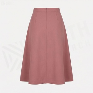 Falda Midi en Línea A para Mujer, Color Sólido, Cintura Regular, Tejido de Tela, para Todas las Temporadas - Product Image 2