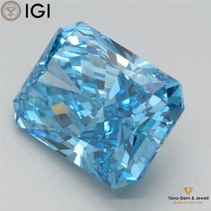 Diamant de laboratoire cultivé CVD de couleur bleu vif fantaisie, clarté VVS2, taille RADIANT de 2,51 carats avec certificat IGI pour bague personnalisée - Product Image 4