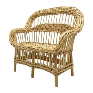 Hot Sale Vintage Wicker Doll <b>Sofa</b> Cheap Price Wholesale Factory Price Kids Toy Classic Weave Couch Wholesale Vietnam - Product Image 2