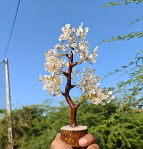 Soha Agate Natural Clear Quartz Gemstone <b>Tree</b> 300 Chips with Animal Love Fairy & Letters Design for Feng Shui & Healing Decor - Product Image 6