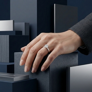 Anillo de Platino con Diamante Redondo de Laboratorio de 2.00ct, Diseño Elegante con Tiras Cruzadas, Anillo de Aniversario, Precio de Fábrica DIFF - Product Image 6