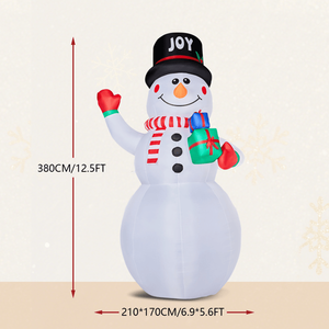 Decorazione Natalizia Gonfiabile Illuminata Alta 3,6 Metri, Divertente Pupazzo di Neve Gigante con Scatole Regalo, Decorazioni per Esterni e Giardino - Product Image 6