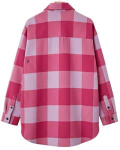 Chemise-veste en flanelle à carreaux rose beige personnalisée pour homme, à manches longues, boutonnée, chaude, style décontracté, pour l'hiver - Product Image 2