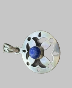 Pendentif en argent allemand et lapis-lazuli, bijou de fiançailles, style bohème, pour fête, unisexe, haute qualité, vente en gros - Product Image 3