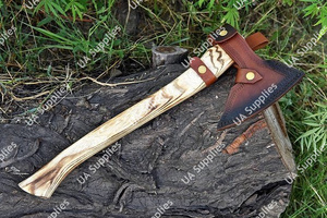 Hache Viking Odin forgée à la main, hache à barbe, hache-tomahawk, manche en bois, outil de fendage de bois pour l'extérieur, camping, OEM ODM personnalisé - Product Image 6