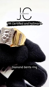 Elegante anillo de oro cultivado en laboratorio con diamantes artificiales para caballeros - Product Image 2