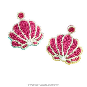 Boucles d'oreilles bohème feuille de perles de rocaille multicolore Monstera bijoux de déclaration motif de fleurs conception de plantes tropicales accessoires de mode - Product Image 2