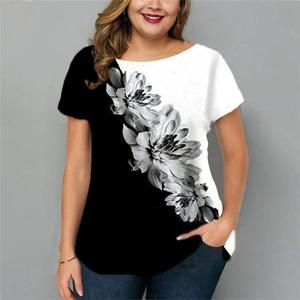 T-shirt imprimé pour femme, décontracté, pour le printemps/été, uni, standard - Product Image 1