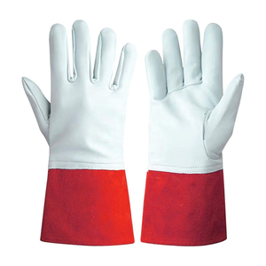 Manchette de sécurité en cuir de vachette grainé de qualité supérieure, certifiée antistatique, résistante aux chutes de température et aux étincelles, lisse, respirante et durable - Product Image 2