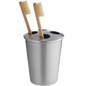 F&S EXPORT Hot Selling Handmade Toothbrush Holder Silver Metal Eco-Friendly Two-piece Multi-shape Rope Base Design Bathroom - Product Image 1